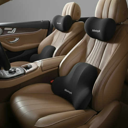 Car Headrest & Lumbar Support Pillow – Neck & Back Comfort for Travel